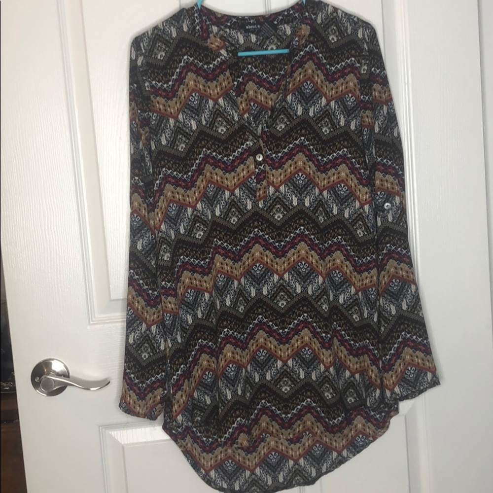 Long sleeve tunic blouse